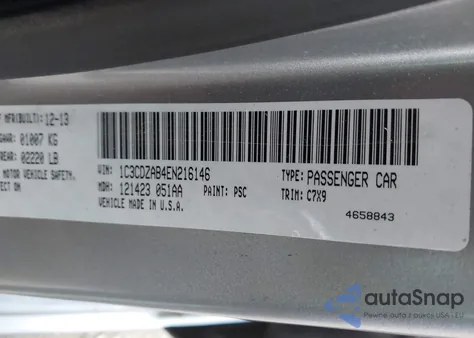 2014 Dodge Avenger Se z USA, uszkodzony, nr VIN 1C3CDZAB4EN216146